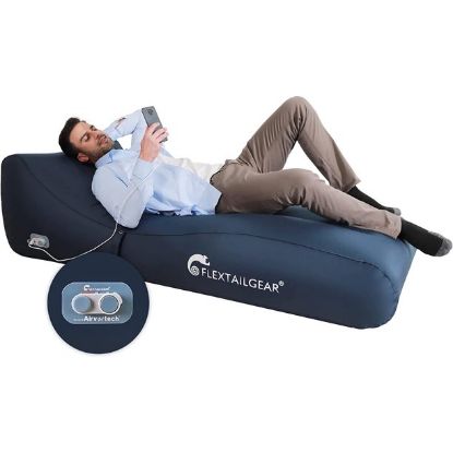 Automatic Inflatable Couch, Portable Lounger Chair with Built in Pump, Ergonomic Design Blow Up Sofa Bed with Emergency Power Supply for Camping Beach Traveling Hiking Backyard