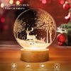 3D Night Light, LED Elk Lights, YueKeCH Night Lights for Kids, Baby Night Light, Bedside Lamp, Adjustable Brightness, 3 Colors, USB Charging, Suitable for Girls,Children Christmas Birthday Gifts