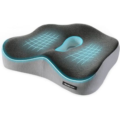 Office Chair Cushions, Car Seat Cushion, Non-Slip Sciatica &amp; Back Coccyx Tailbone Pain Relief Chair Pad, Memory Foam Butt Pillow for Computer Desk, Wheelchair, Driving